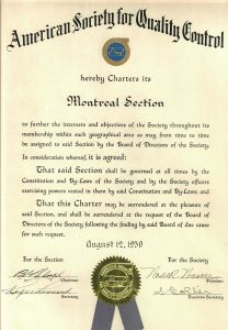 1950 : Notre charte de l'ASQC